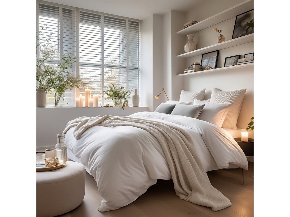 Hampton & Astley Egyptian cotton sateen luxury duvet cover and two pillowcases