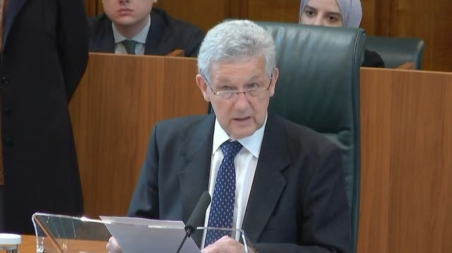 <p>Lord Hodge, Deputy President of the Supreme Court during the ruling (PA)</p>