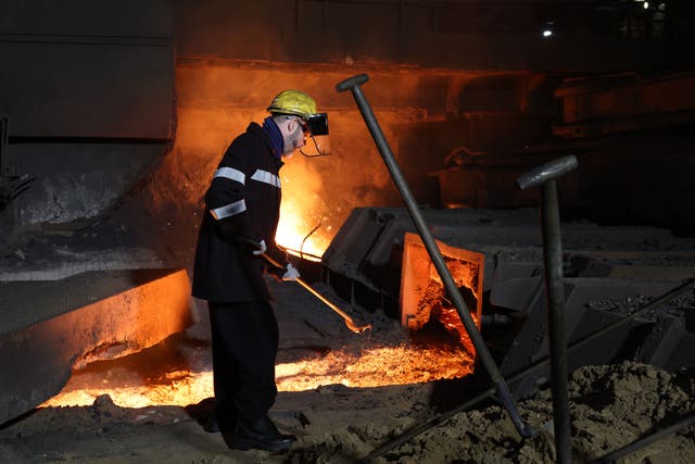Business Secretary Jonathan Reynolds during a visit to the British Steel plant in Scunthorpe (PA/Darren Staples)