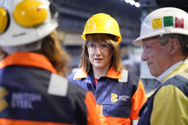 Chancellor Rachel Reeves at Scunthorpe’s British Steel site (Danny Lawson/PA)