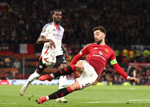 <p>Bruno Fernandes started the match well and hit the crossbar with a superb volley</p>