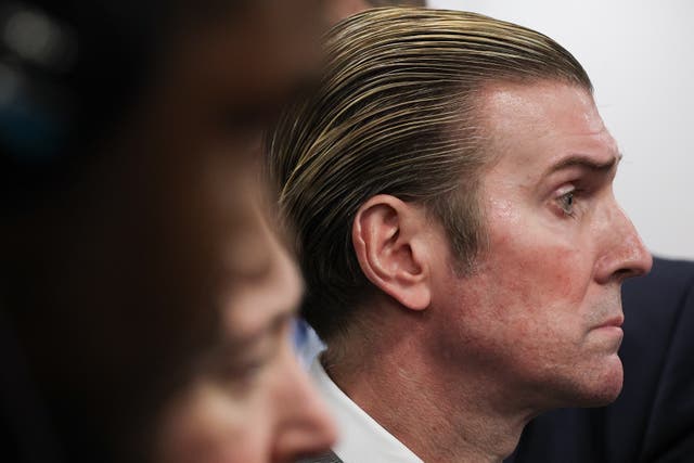 <p>Then-Pentagon Press Secretary John Ullyot attends a meeting at the Department of Defense in Arlington, Virginia, on March 6 2025</p>