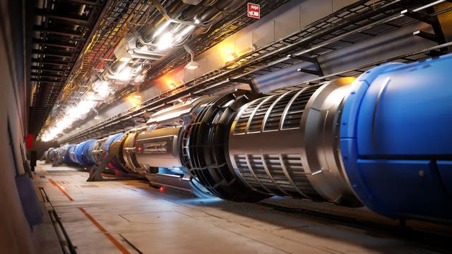 <p>Artistic representation of the tunnel for the FCC-hh (proton-proton collider)</p>
