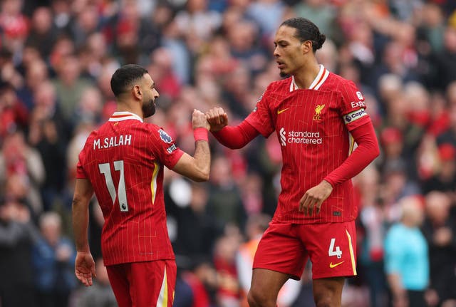 <p>Salah and Van Dijk, now with two Premier League titles, have been the pillars of Liverpool's consistency</p>