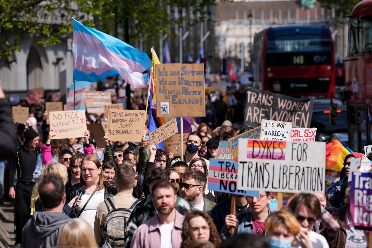 Thousands protest landmark gender court ruling in outcry against ‘betrayal’ of trans community