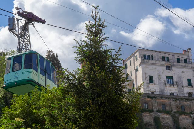 The cable car was close to the top of the Monte Faito ride (Salvatore Laporta/AP)