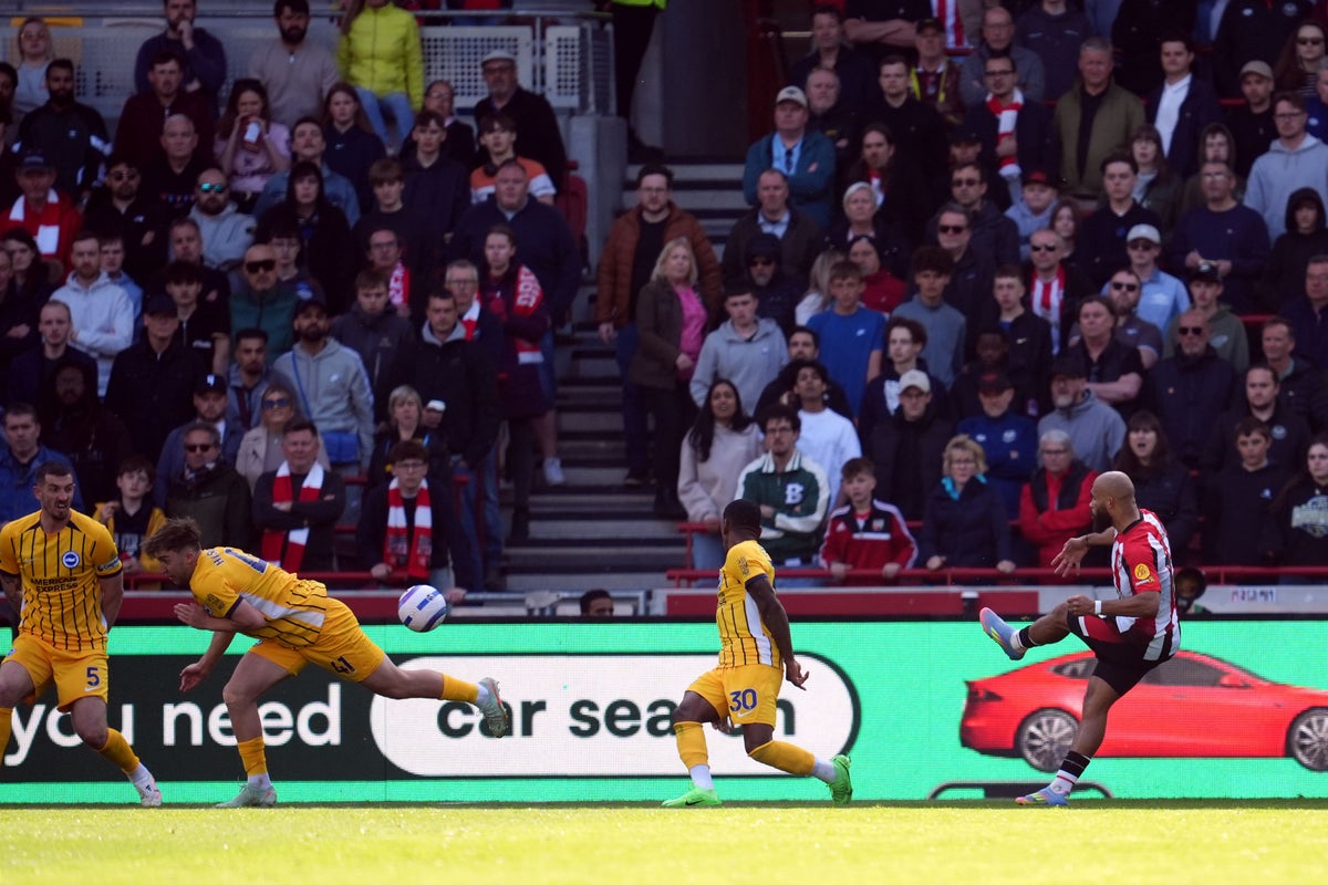 Bryan Mbeumo at the double as Brentford beat Brighton to stay in European hunt