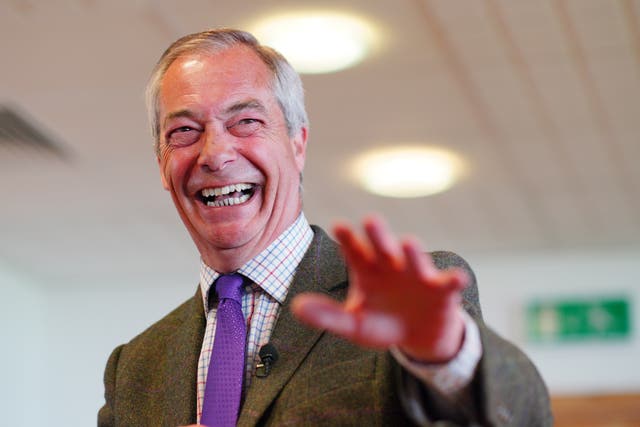 <p>Nigel Farage has has distanced himself from the US president, saying the tariffs were ‘too much, too soon’ (Ben Birchall/PA)</p>