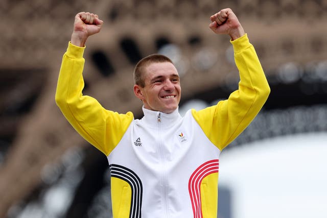 <p>Remco Evenepoel won the Olympic men's road race in Paris last summer</p>