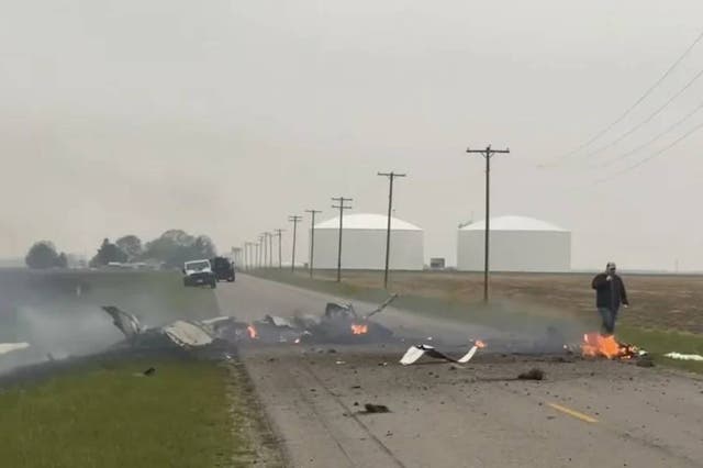 <p>4 killed as small plane hits power lines in Illinois and crashes into field</p>