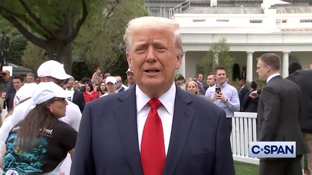 <p>President Trump at Easter Egg roll</p>