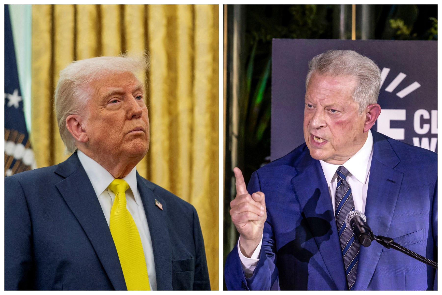 <p>Former vice president Al Gore lashed out at President Donald Trump over his attempts to re-write narratives around the climate crisis</p>