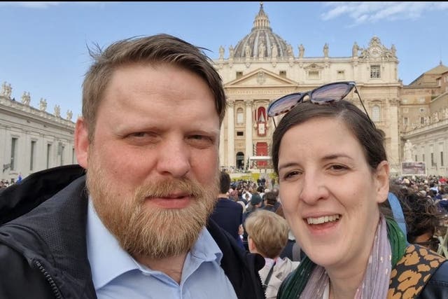 Antoni Bohdanowicz and his wife Jelena travelled to Rome for Holy Week (Antoni Bohdanowicz/PA)