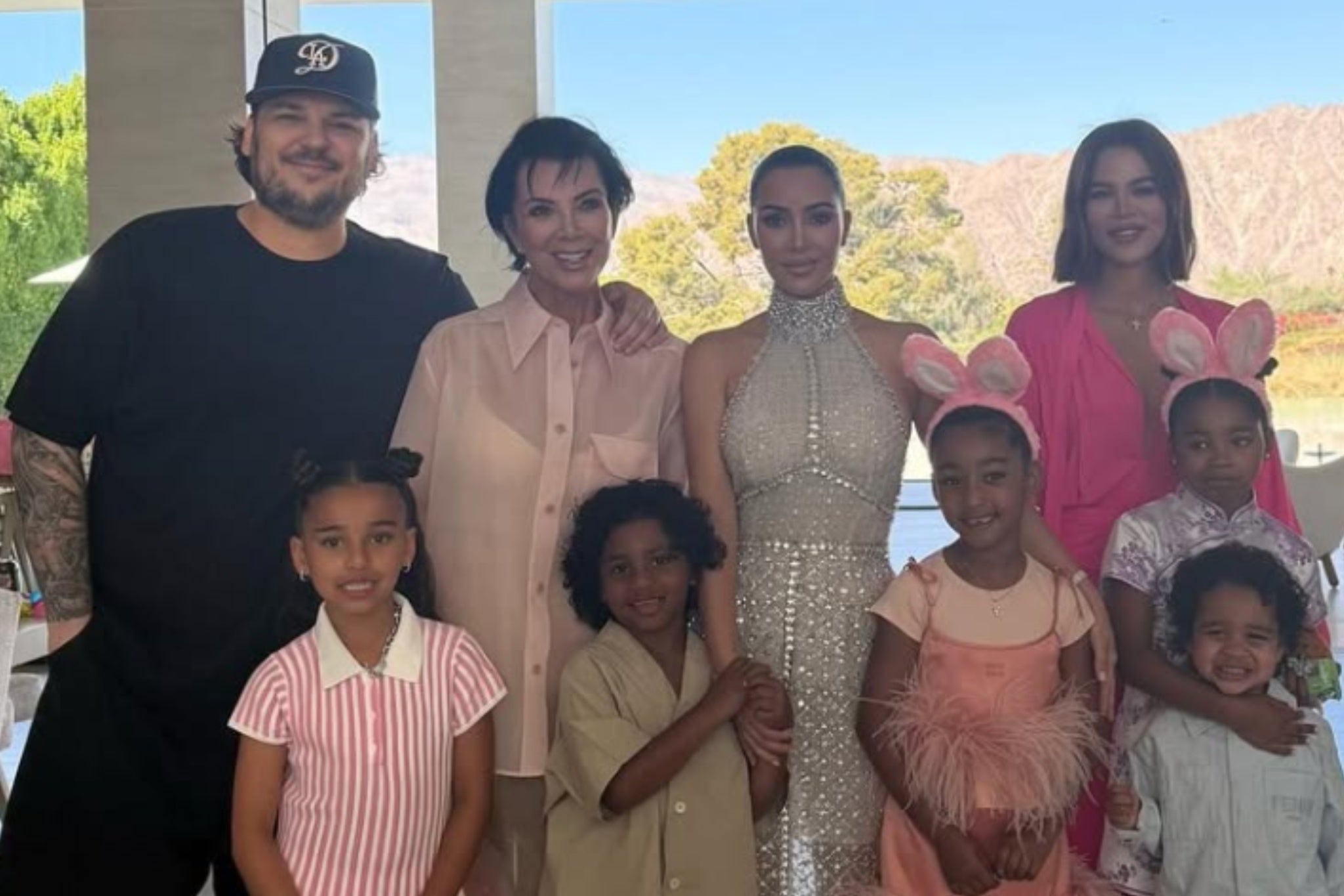 Rob Kardashian made a rare appearance in his sister’s Instagram post for Easter