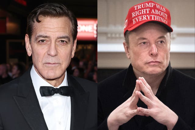 <p>George Clooney and Elon Musk</p>