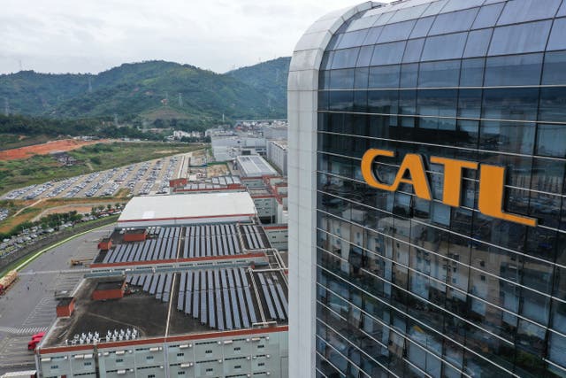 <p>An aerial view of Chinese EV battery maker CATL. Battery and EV production is booming in China (Photo by GREG BAKER/AFP via Getty Images)</p>