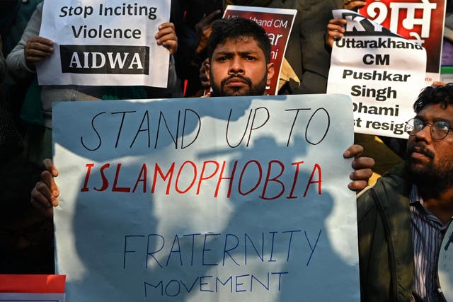 <p>File. Demonstration in Delhi on 27 December 2021 </p>