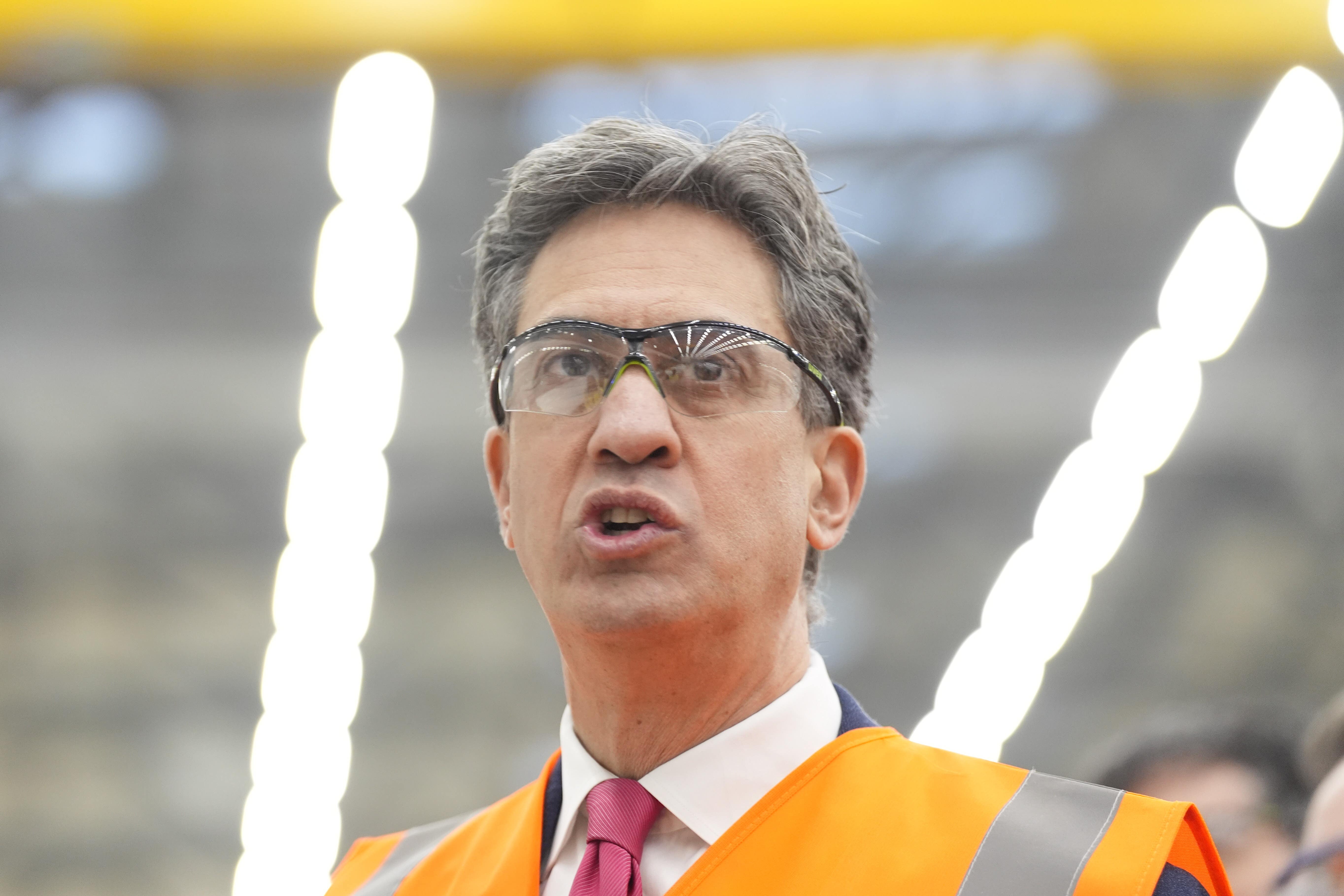 Energy Security and Net Zero Secretary Ed Miliband is seeking to prevent solar panels from China being used by a state energy company (Danny Lawson/PA)
