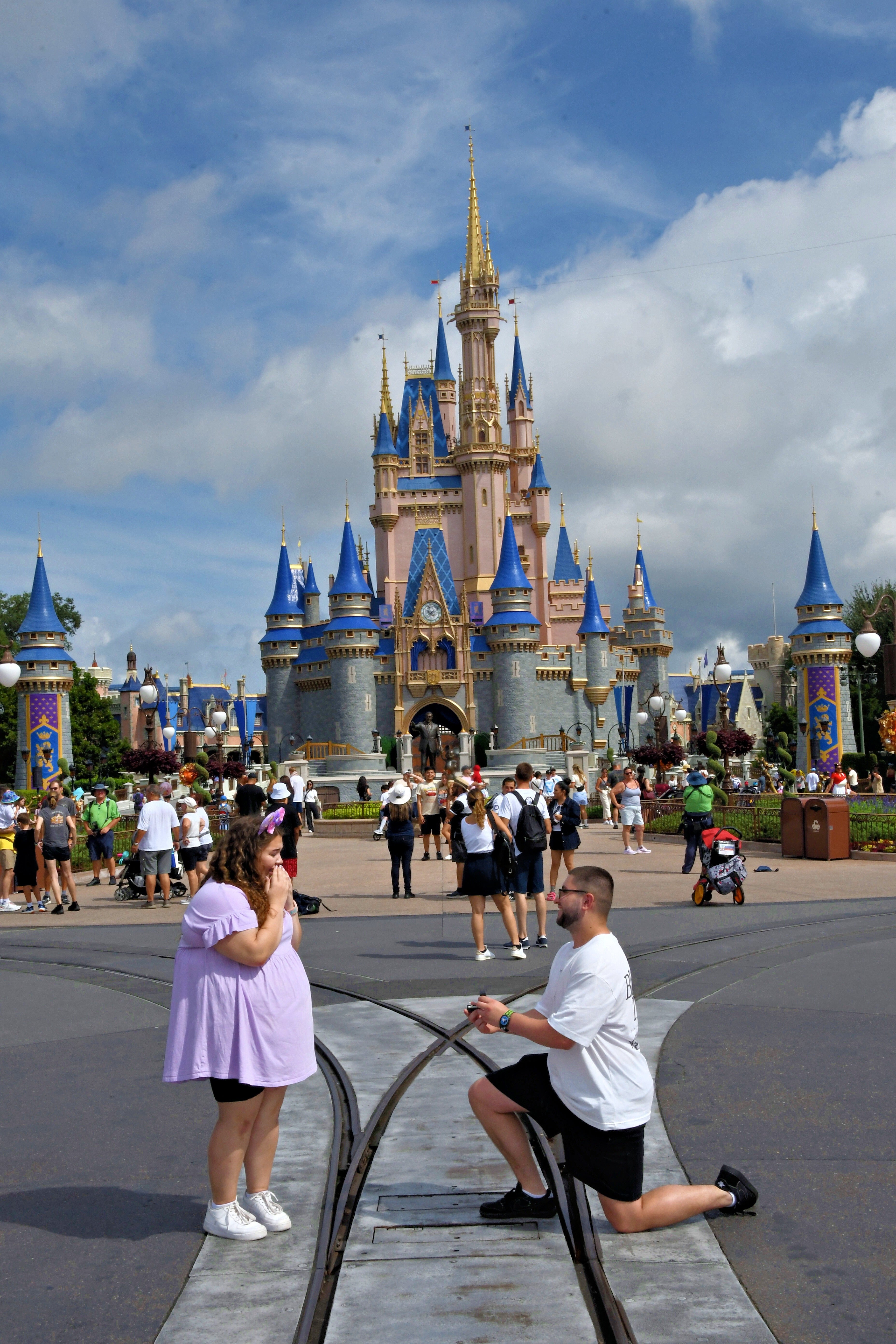 Jake pops the big question to Shannon at Walt Disney World in Florida
