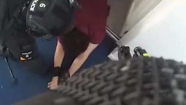 <p>Police footage of the moment Jordan Wilkes is arrested for the attempted murder of a nine-year-old girl, after researching the Southport killings.

</p>