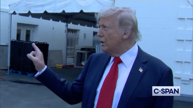 <p>Trump announces he's putting up two giant flagpoles at the White House</p>