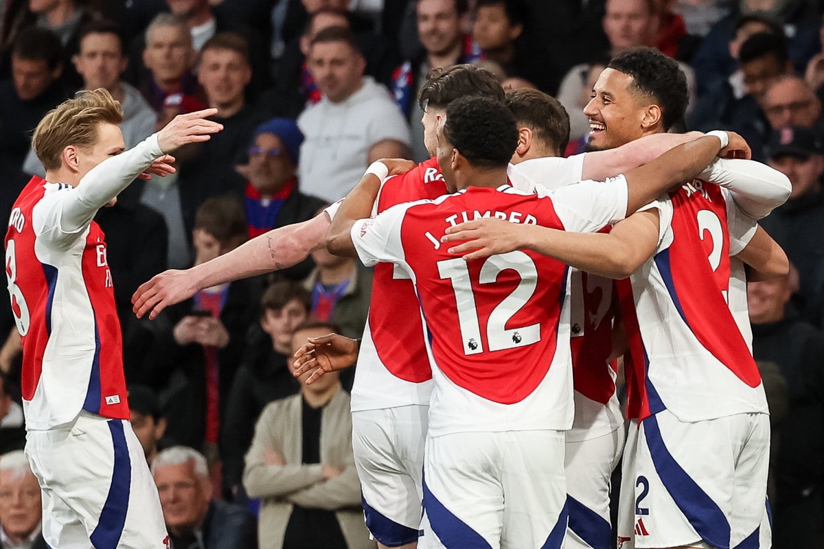 Arsenal v Crystal Palace LIVE: Trossard puts Gunners back ahead as they try to delay Liverpool title win