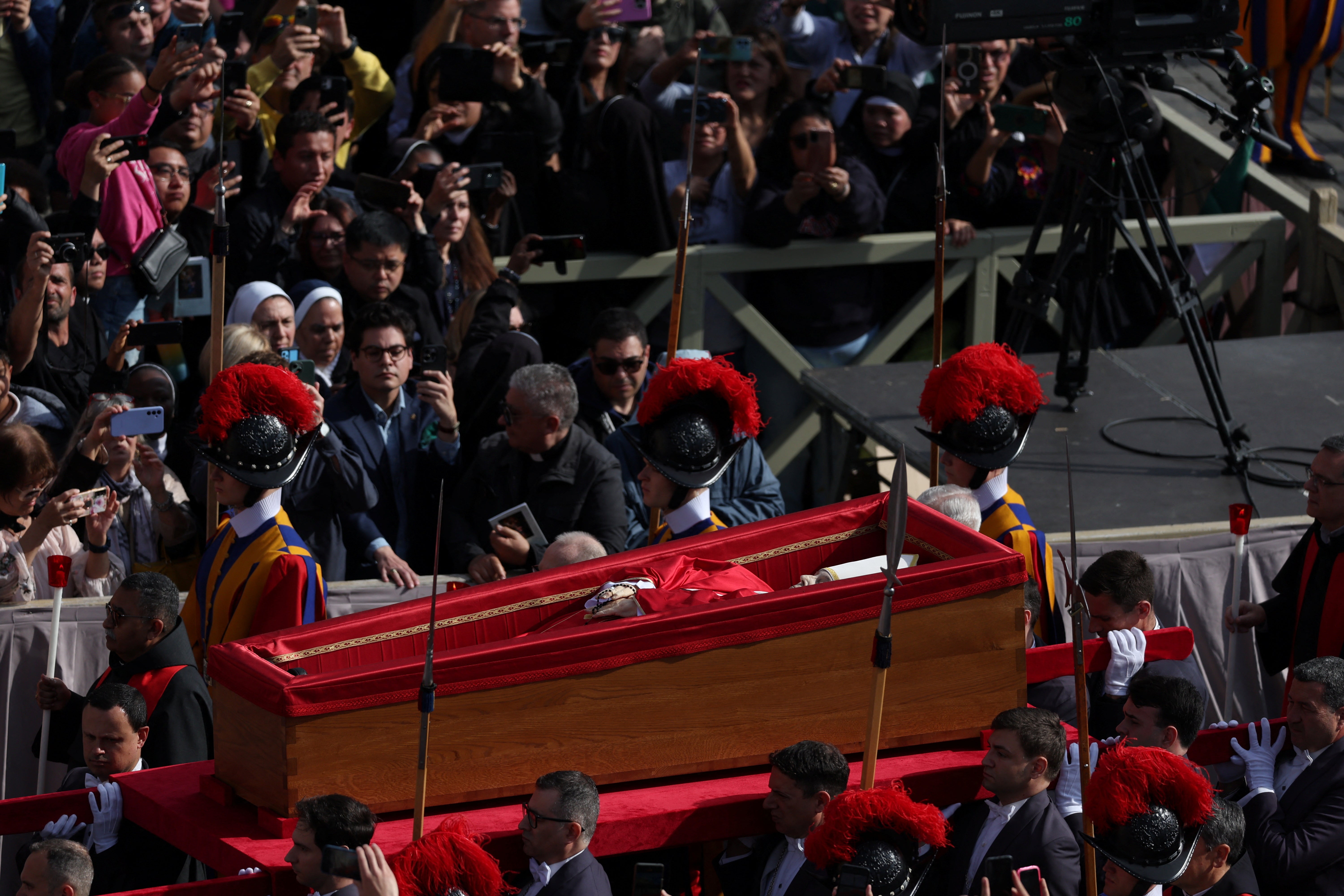 Pope Francis' coffin is transferred to St. Peter's Basilica