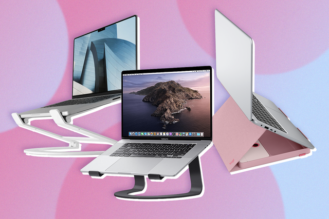 <p>Laptop stands are designed to be used with a separate wireless keyboard – trying to type at an angle can cause even more strain on your body</p>