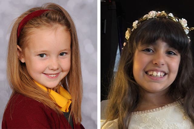 <p>The fathers of Elsie Dot Stancombe and Alice da Silva Aguiar are running the London Marathon (PA)</p>