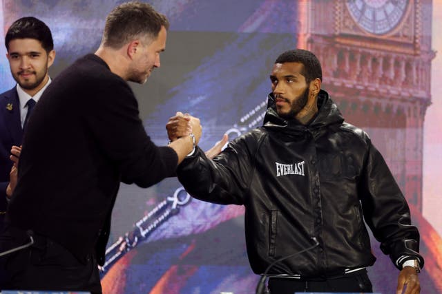 <p>Conor Benn (right) with his promoter Eddie Hearn, ahead of the first fight with Chris Eubank Jr</p>