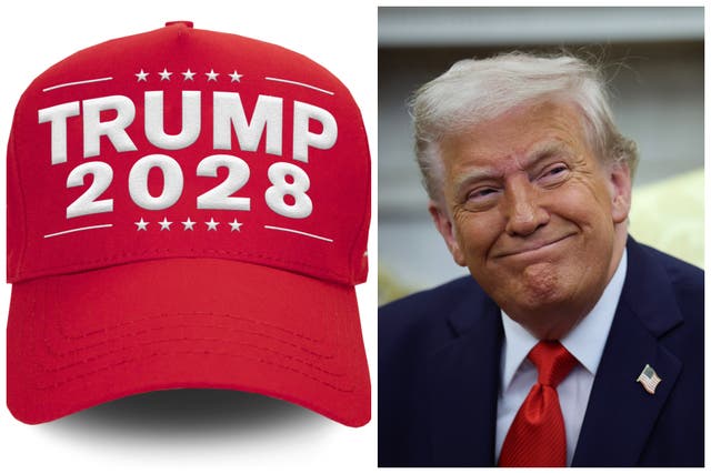 <p>Donald Trump's website released a 'Trump 2028' hat amid rumors that the president has considered a third term</p>