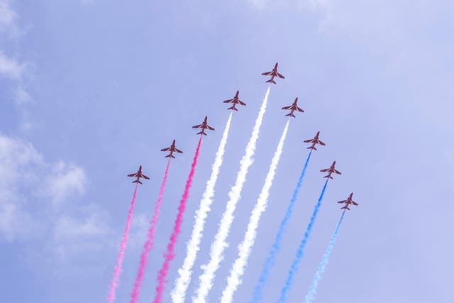 The Red Arrows will take part in the 80th anniversary events (Rick Findler/PA)