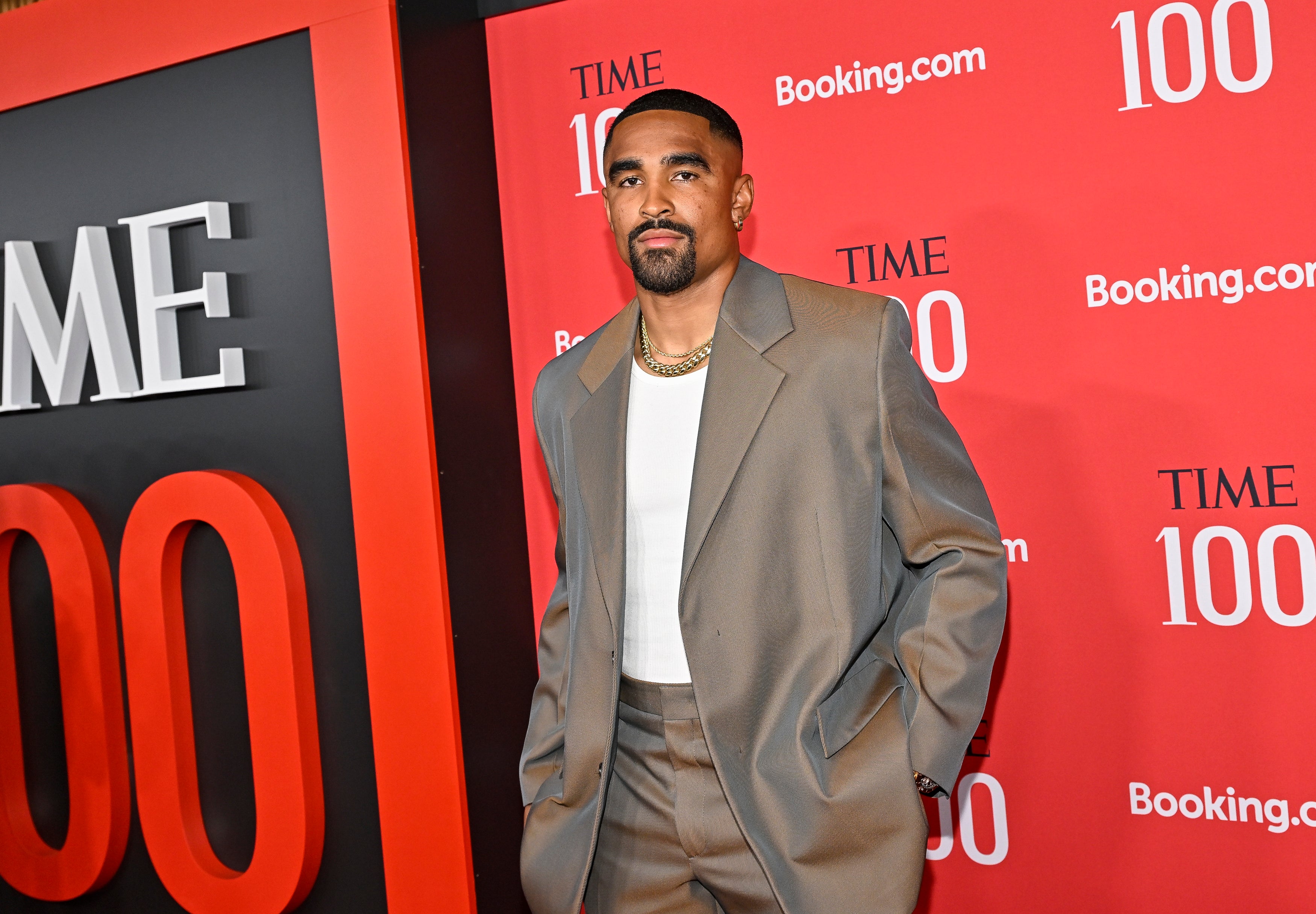 <p>Jalen Hurts at the 2025 Time100 Gala</p>