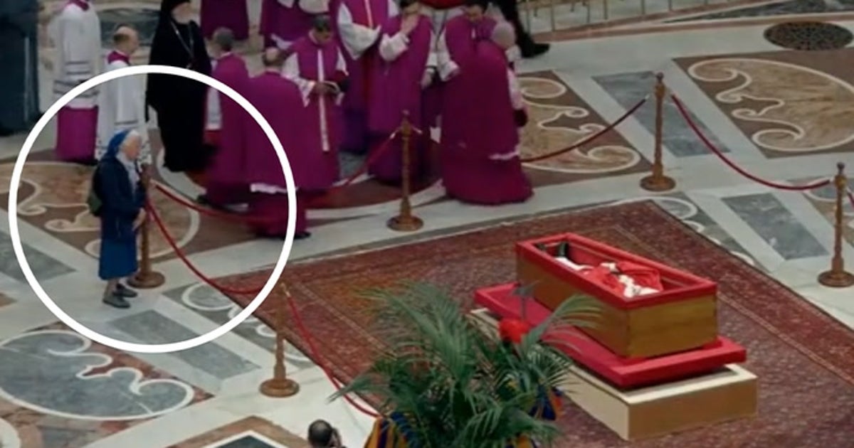 Crying nun who knew Pope Francis breaks protocol at coffin of late Pontiff