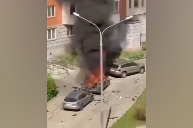 <p>Car explosion in Balashikha</p>