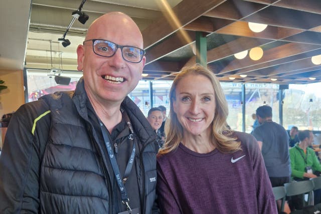 Graham Cooksey was among the Team TCS Teachers who attended a TCS London Marathon workshop with Paula Radcliffe (Handout/PA)