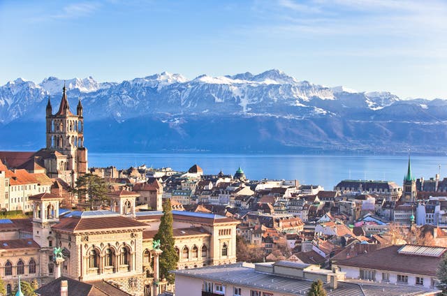 <p>Lausanne enjoys panoramic views of the Alps</p>