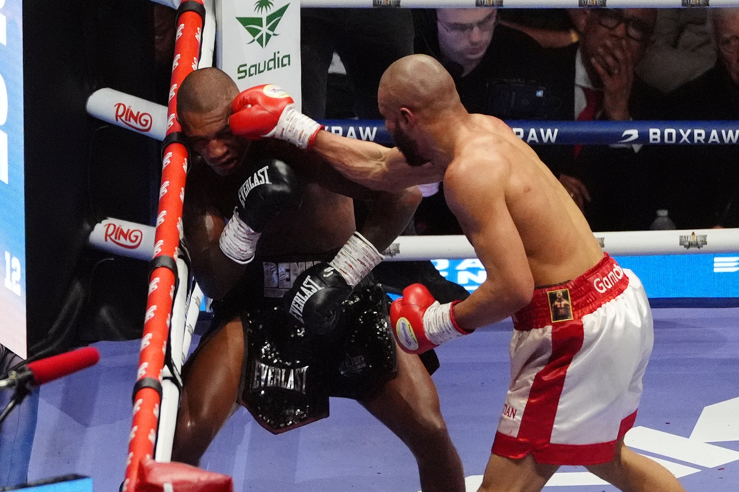 Chris Eubank Jr (right) lands a punch on Conor Benn