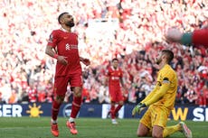 Liverpool v Tottenham LIVE: Salah scores for rampant Liverpool as hosts coast towards Premier League title