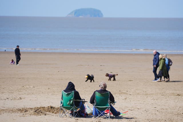 People were on the beach at Weston-super-Mare (Ben Birchall/PA)
