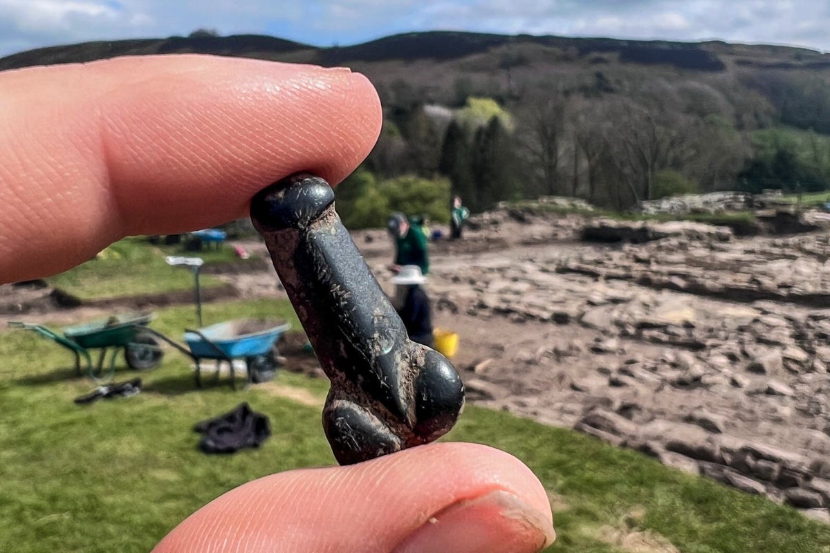 Archaeologists unearth penis-shaped pendant near Hadrian's Wall