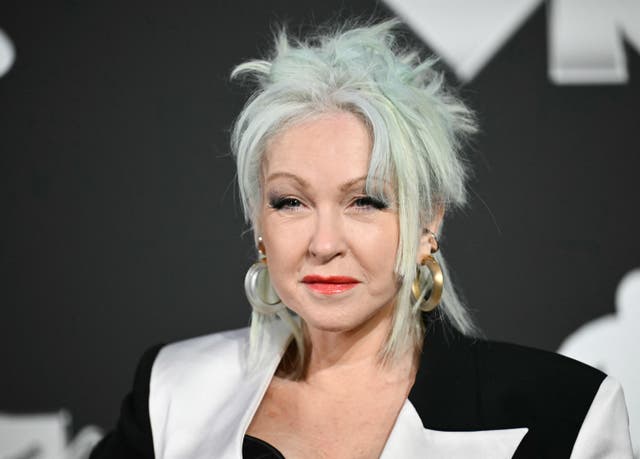 <p>US singer Cyndi Lauper arrives to attend the MTV Video Music Awards at UBS Arena in Elmont, New York, on September 11, 2024</p>