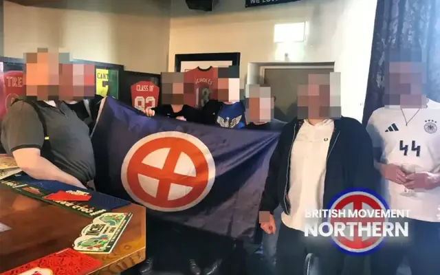<p>Images shared online showed the group with Nazi flags and memorabilia </p>