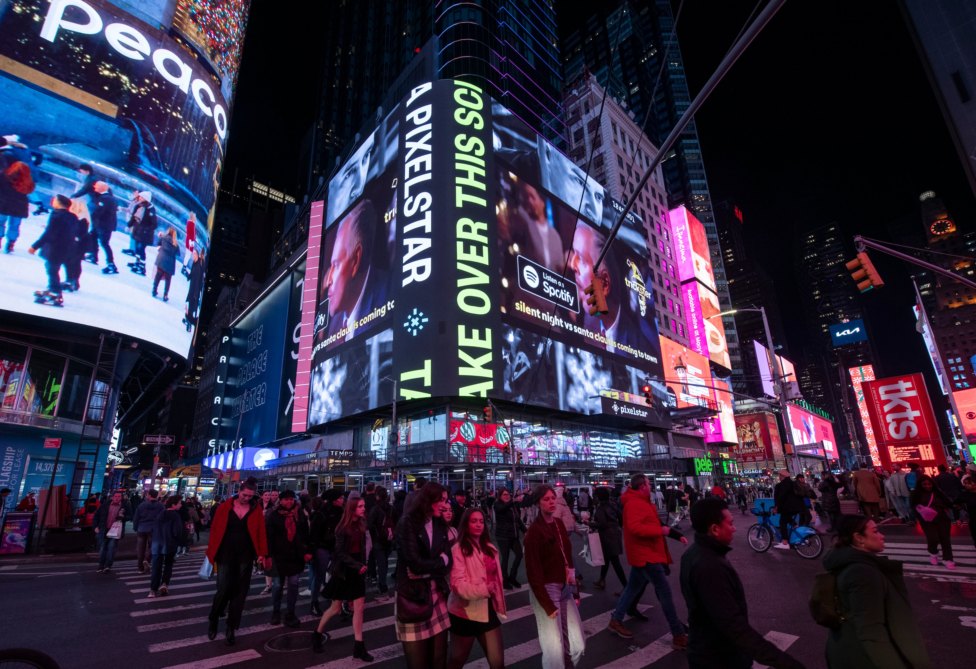 Times Square, which will host the unique boxing event on Friday