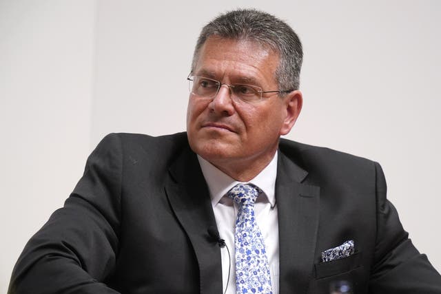 Vice-President of the European Commission for Interinstitutional Relations Maros Sefcovic attending a three-day international conference at Queen’s University Belfast (Niall Carson/PA)