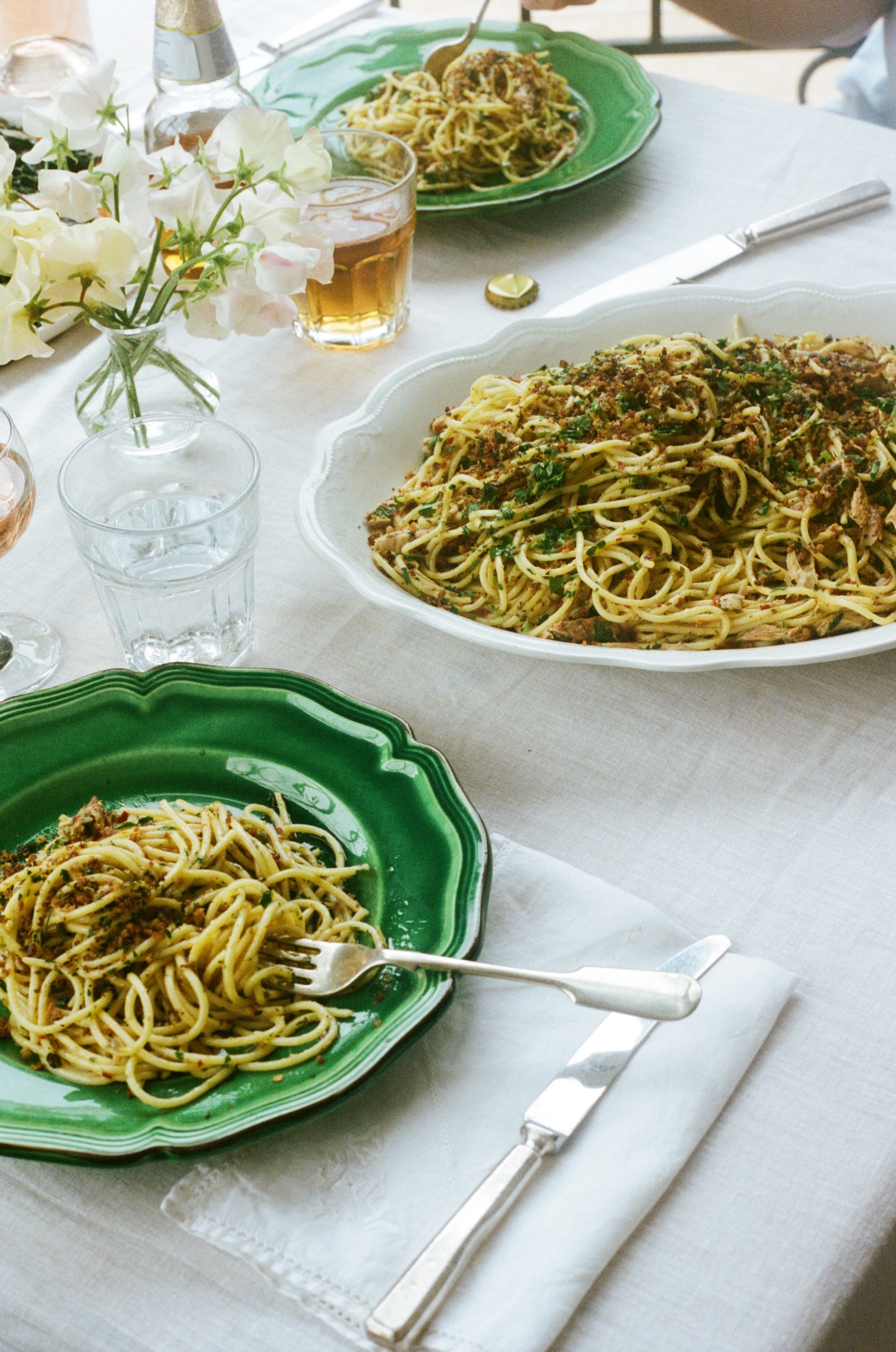 The £1.50 hero: Kellett’s citrus mackerel spaghetti, made with pantry staples and now a cult favourite in her warehouse (and beyond)