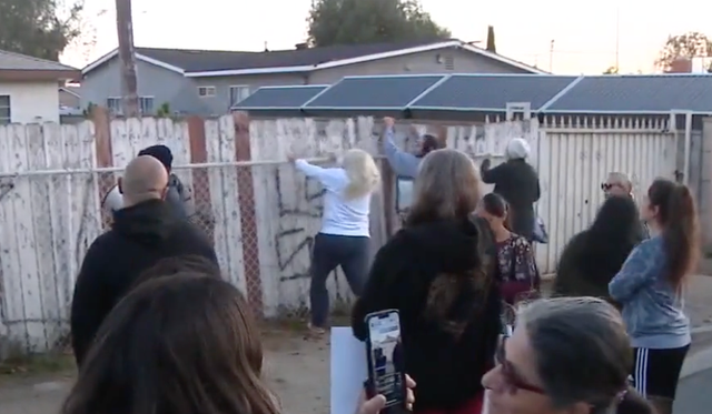 <p>A vigil for murdered cats in Santa Ana, California, turned violent after protesters targeted a home they believed was connected to the alleged killer</p>