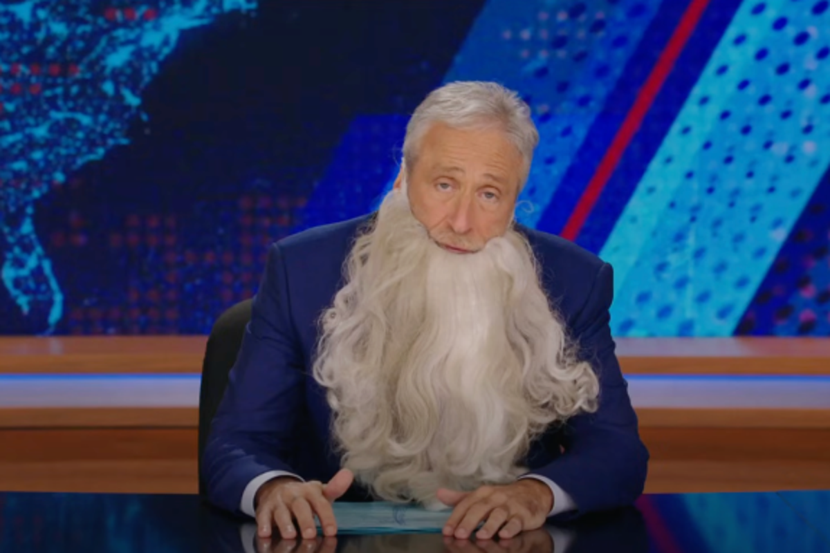 Jon Stewart says Donald Trump is ageing the nation like Tom Hanks in ‘Cast Away’ as president marks 100 days Jon Stewart says Donald Trump is ageing the nation like Tom Hanks in ‘Cast Away’ as president marks 100 days