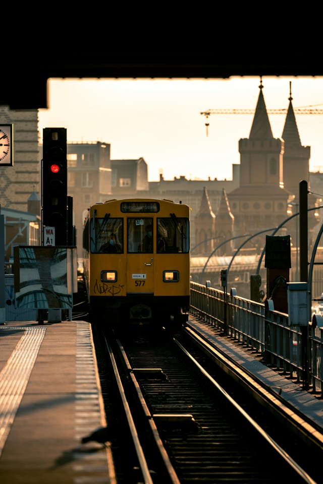 <p>The teenagers were riding on the roof a train in Berlin (file photo)</p>