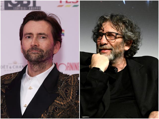 <p>David Tennant and Neil Gaiman</p>